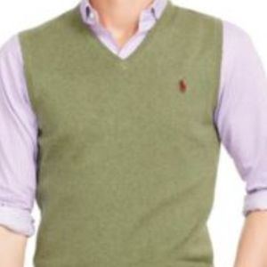 Polo Ralph Lauren Lambswool v neck sweater vest NEW